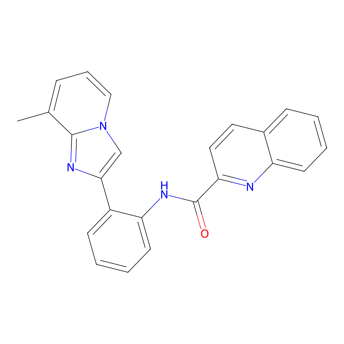 N-(2-{8-methylimidazo[1,2-a]pyridin-2-yl}phenyl)quinoline-2-carboxamide molecular structure, CAS 1788948-74-2