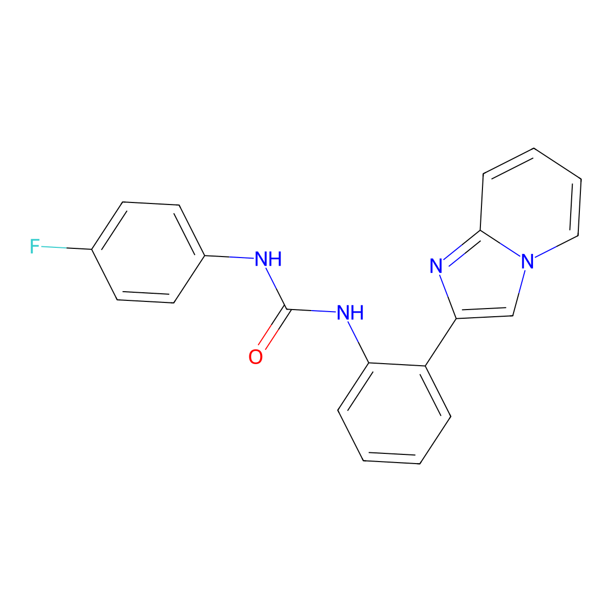 1-(4-Fluorophenyl)-3-(2-{imidazo[1,2-a]pyridin-2-yl}phenyl)urea molecular structure, CAS 1788949-12-1