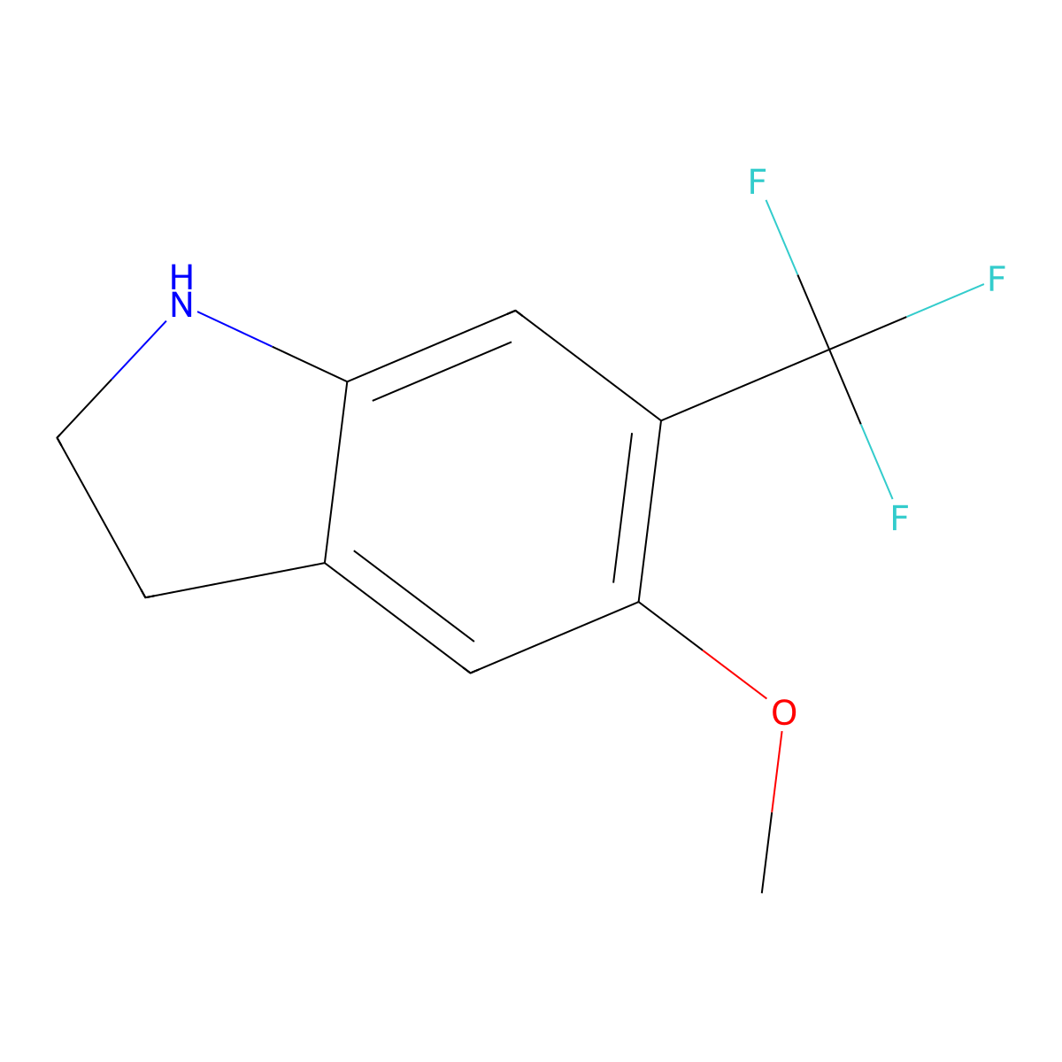 5-Methoxy-6-(trifluoromethyl)indoline molecular structure, CAS 178896-79-2