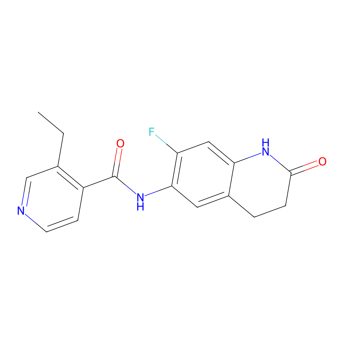 3-ethyl-N-(7-fluoro-2-oxo-3,4-dihydro-1H-quinolin-6-yl)pyridine-4-carboxamide molecular structure, CAS 1788963-83-6