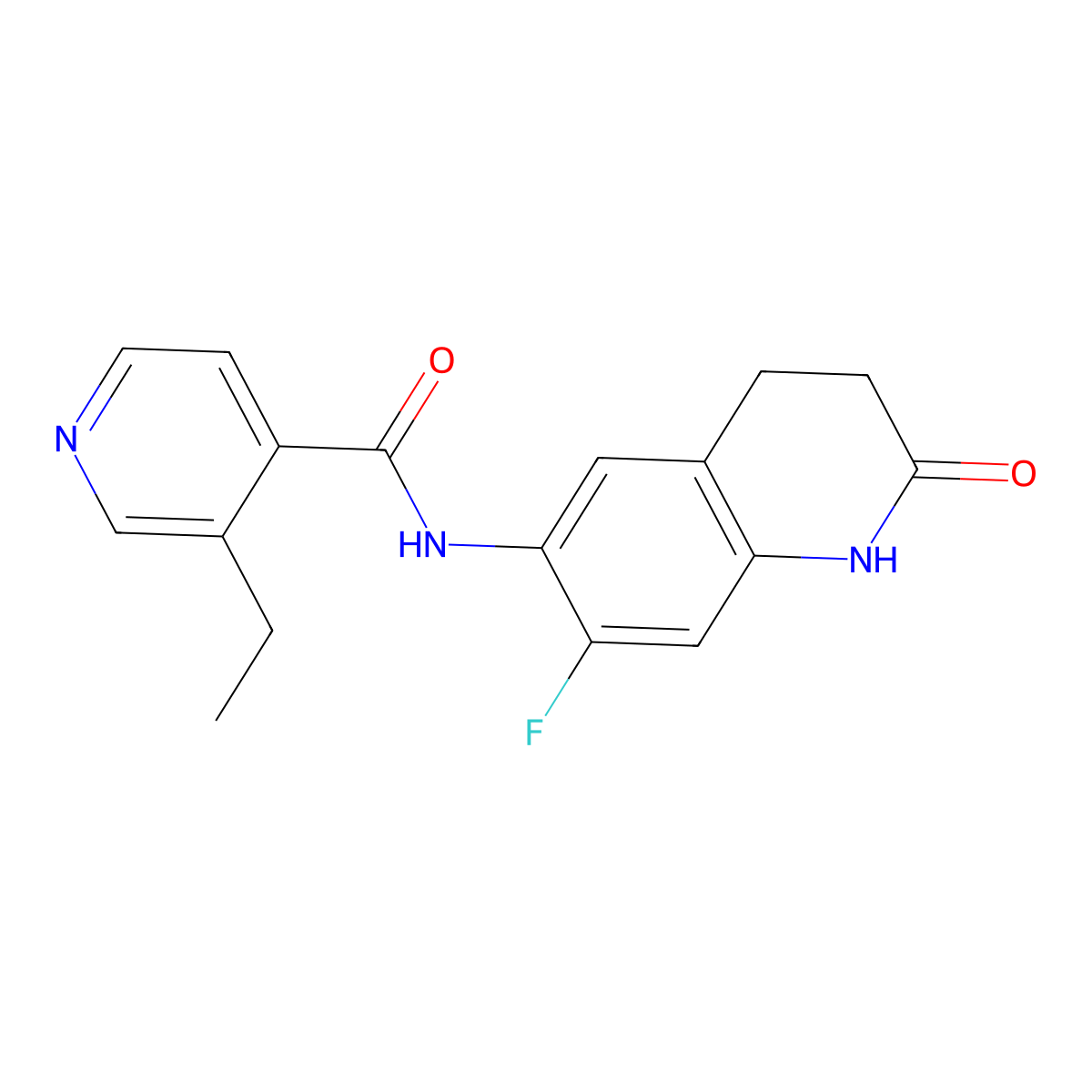 3-ethyl-N-(7-fluoro-2-oxo-3,4-dihydro-1H-quinolin-6-yl)pyridine-4-carboxamide molecular structure, CAS 1788963-83-6