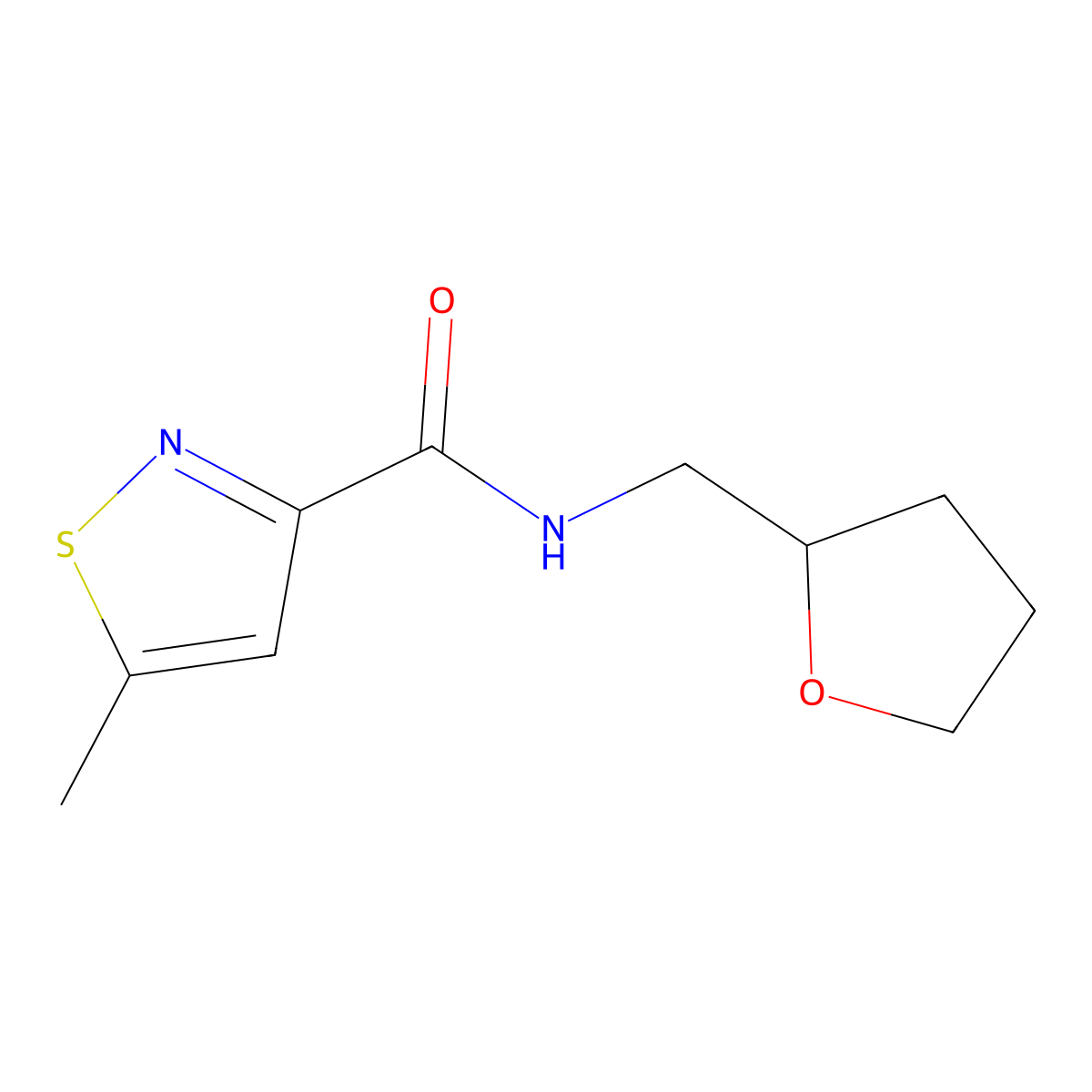 5-methyl-N-[(oxolan-2-yl)methyl]-1,2-thiazole-3-carboxamide molecular structure, CAS 1788976-17-9