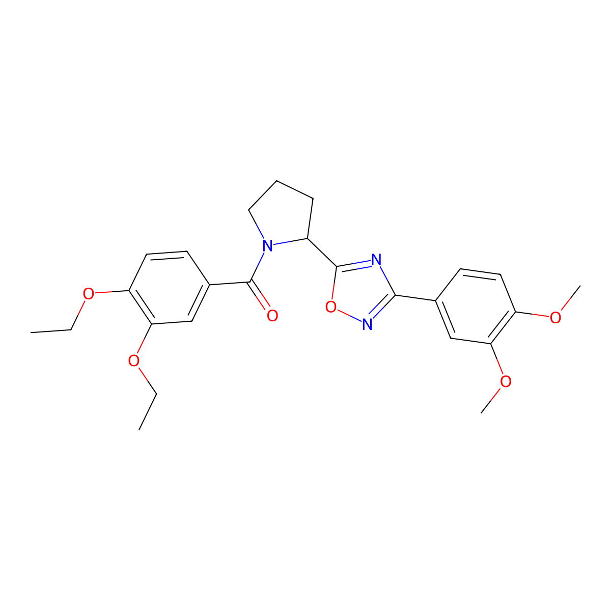 5-[1-(3,4-Diethoxybenzoyl)pyrrolidin-2-yl]-3-(3,4-dimethoxyphenyl)-1,2,4-oxadiazole molecular structure, CAS 1788979-14-5