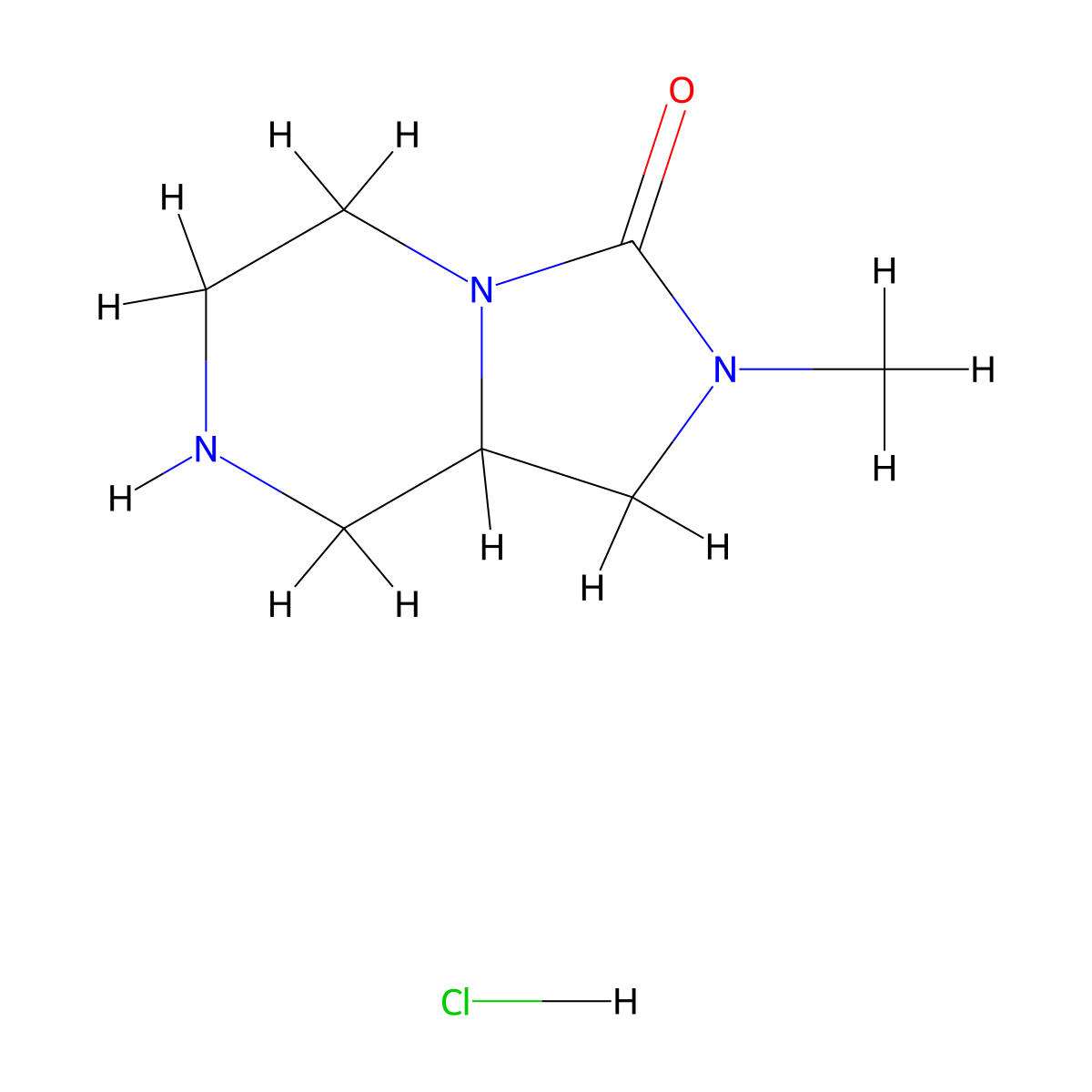 2-Methyl-octahydroimidazolidino(1,5-a)piperazin-3-one hydrochloride molecular structure, CAS 1788990-16-8