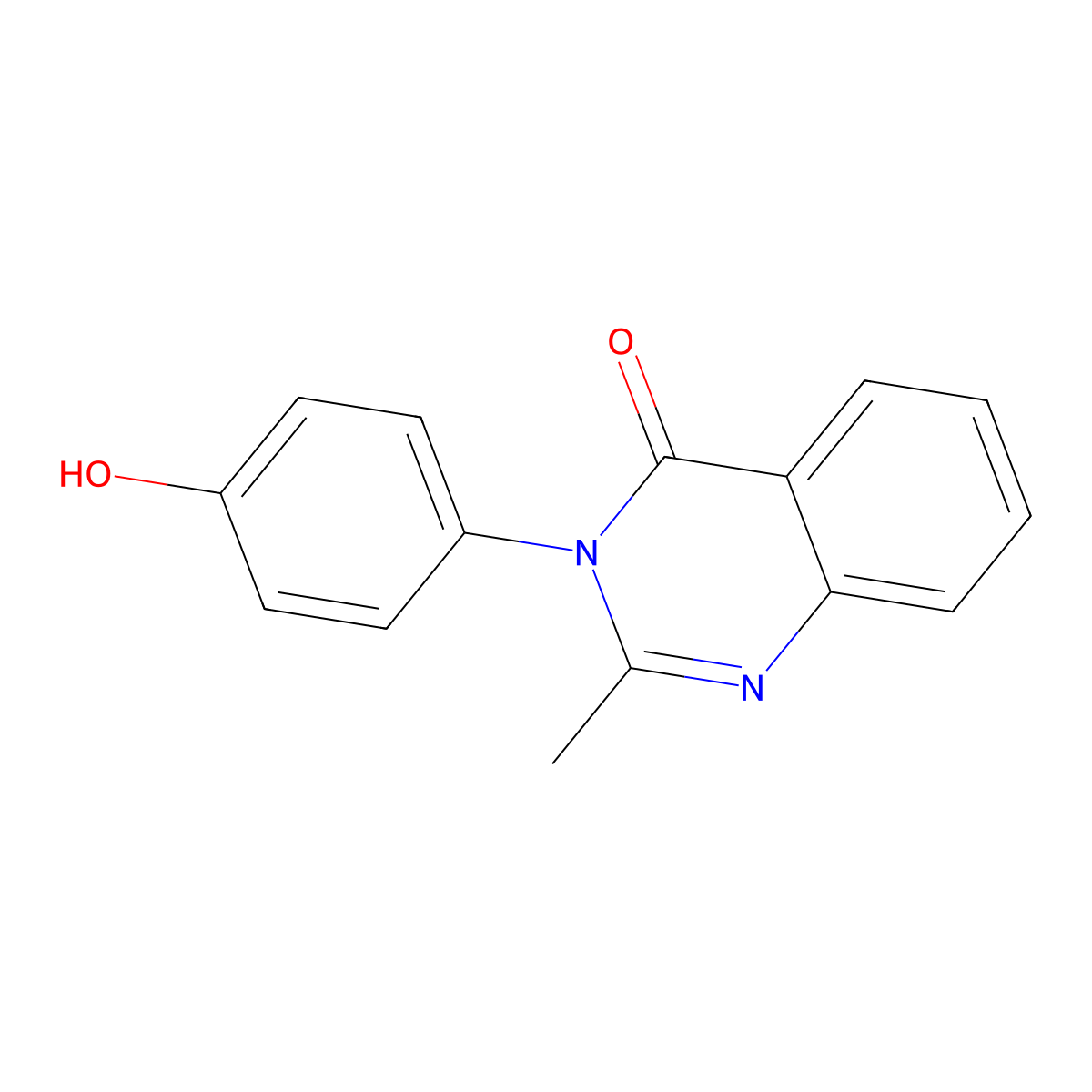 3-(4-Hydroxyphenyl)-2-methylquinazolin-4-one molecular structure, CAS 1789-09-9