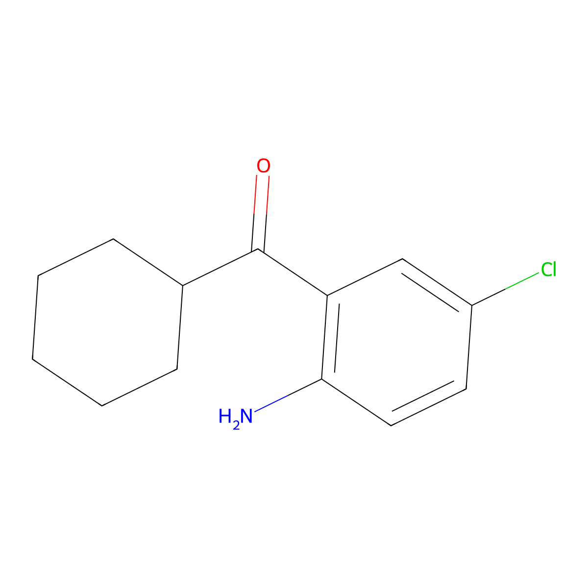 2-Amino-5-chlorophenyl cyclohexyl ketone molecular structure, CAS 1789-30-6