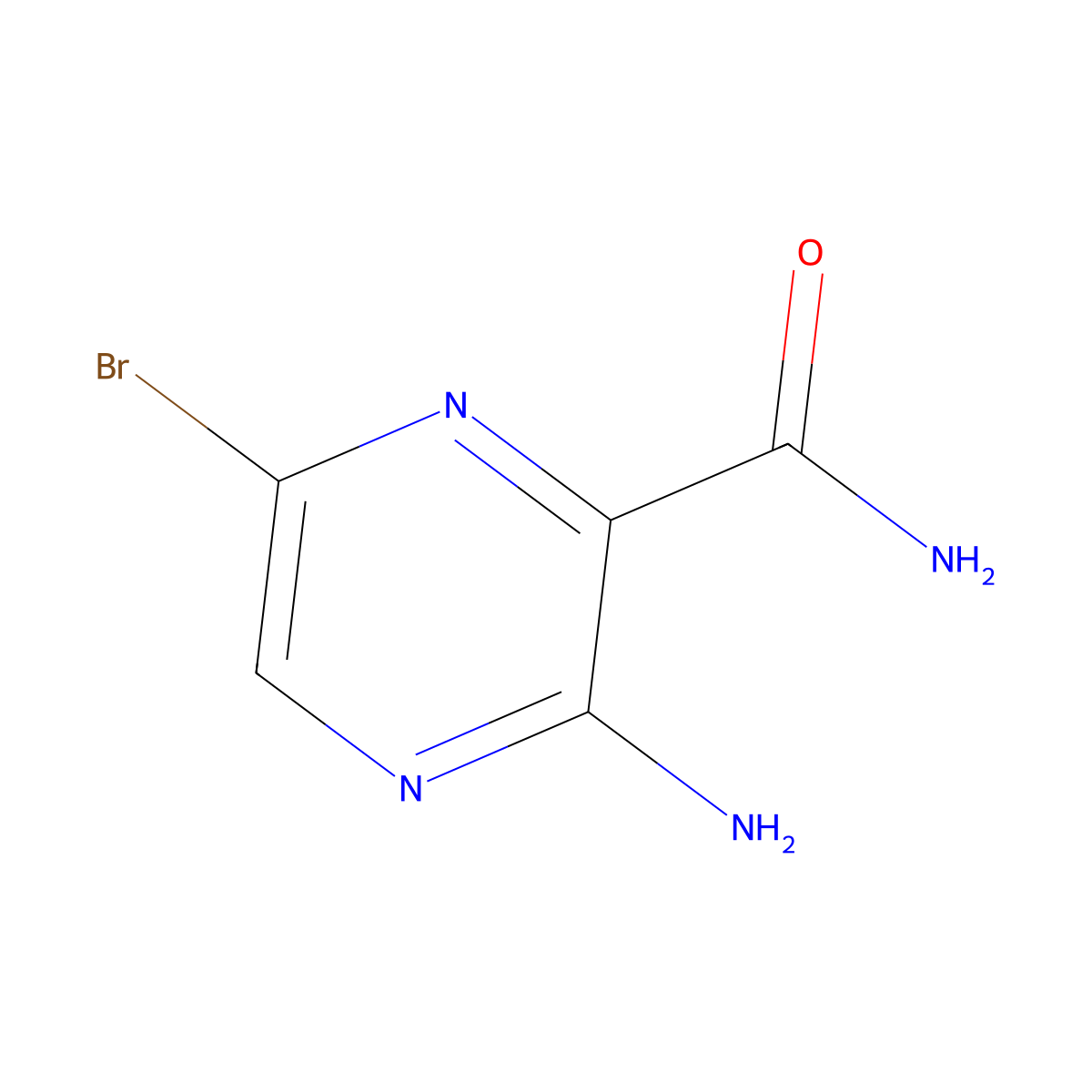 3-Amino-6-bromopyrazine-2-carboxamide molecular structure, CAS 17890-77-6