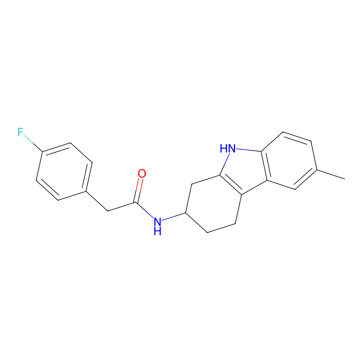 2-(4-Fluorophenyl)-N-(6-methyl-2,3,4,9-tetrahydro-1H-carbazol-2-YL)acetamide molecular structure, CAS 1789017-78-2