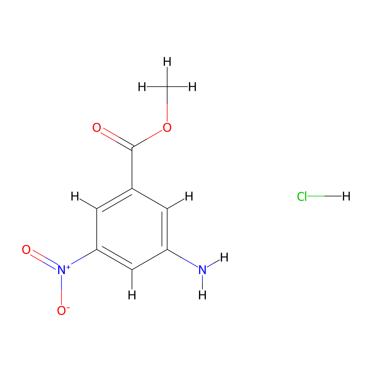 Methyl 3-amino-5-nitrobenzoate hydrochloride molecular structure, CAS 178906-99-5