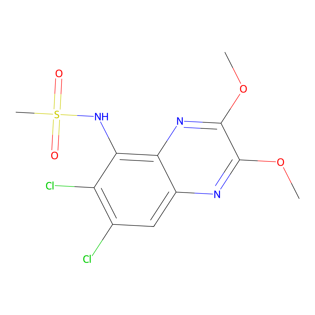 N-(6,7-dichloro-2,3-dimethoxyquinoxalin-5-yl)methanesulfonamide molecular structure, CAS 178907-19-2