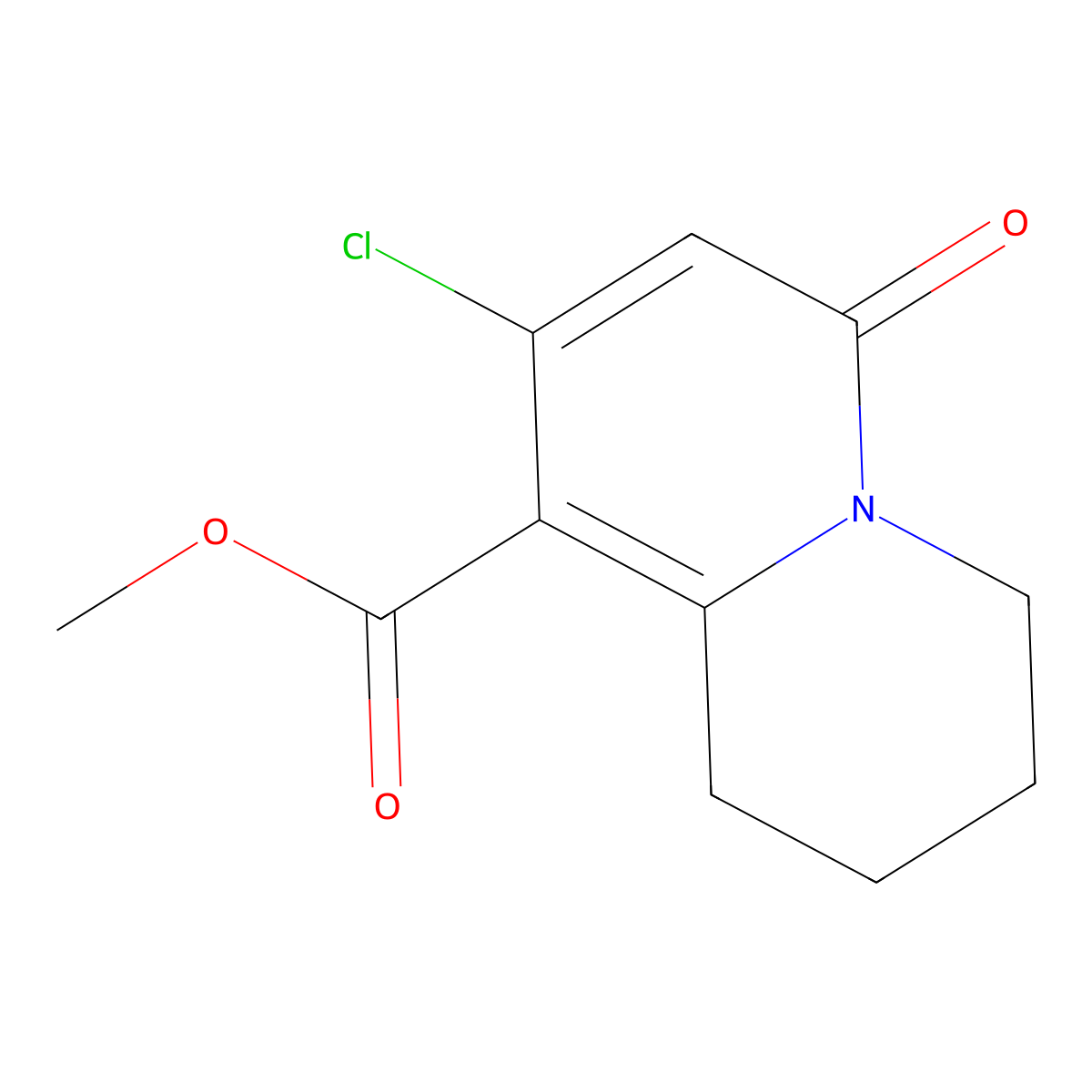 Methyl 8-chloro-6-oxo-2,3,4,6-tetrahydro-1H-quinolizine-9-carboxylate molecular structure, CAS 17891-05-3