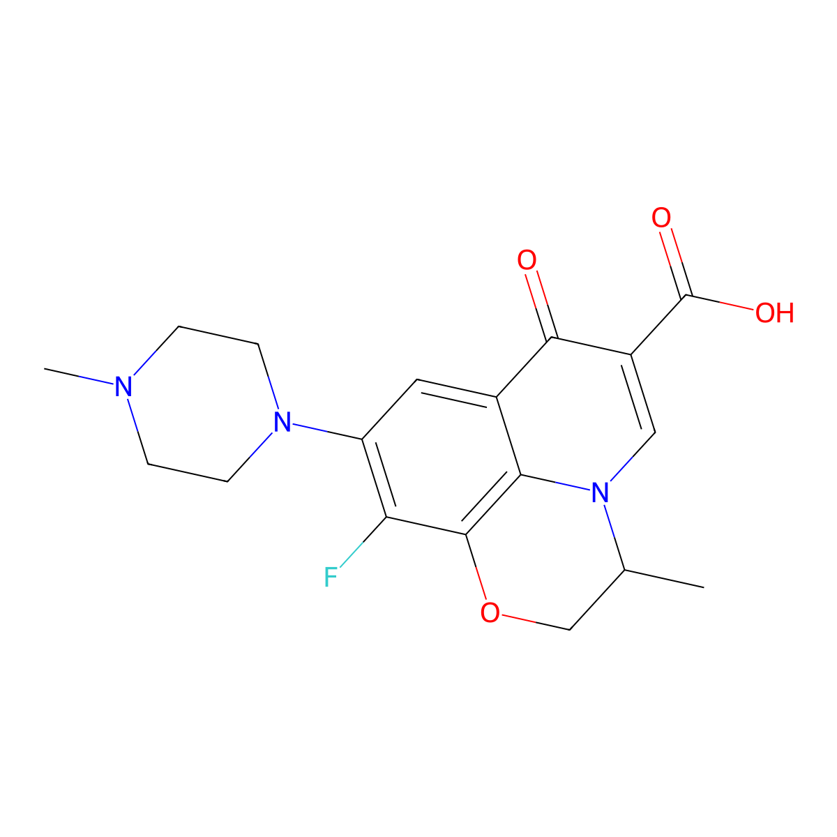 9-Piperazino ofloxacin, (S)- molecular structure, CAS 178912-62-4
