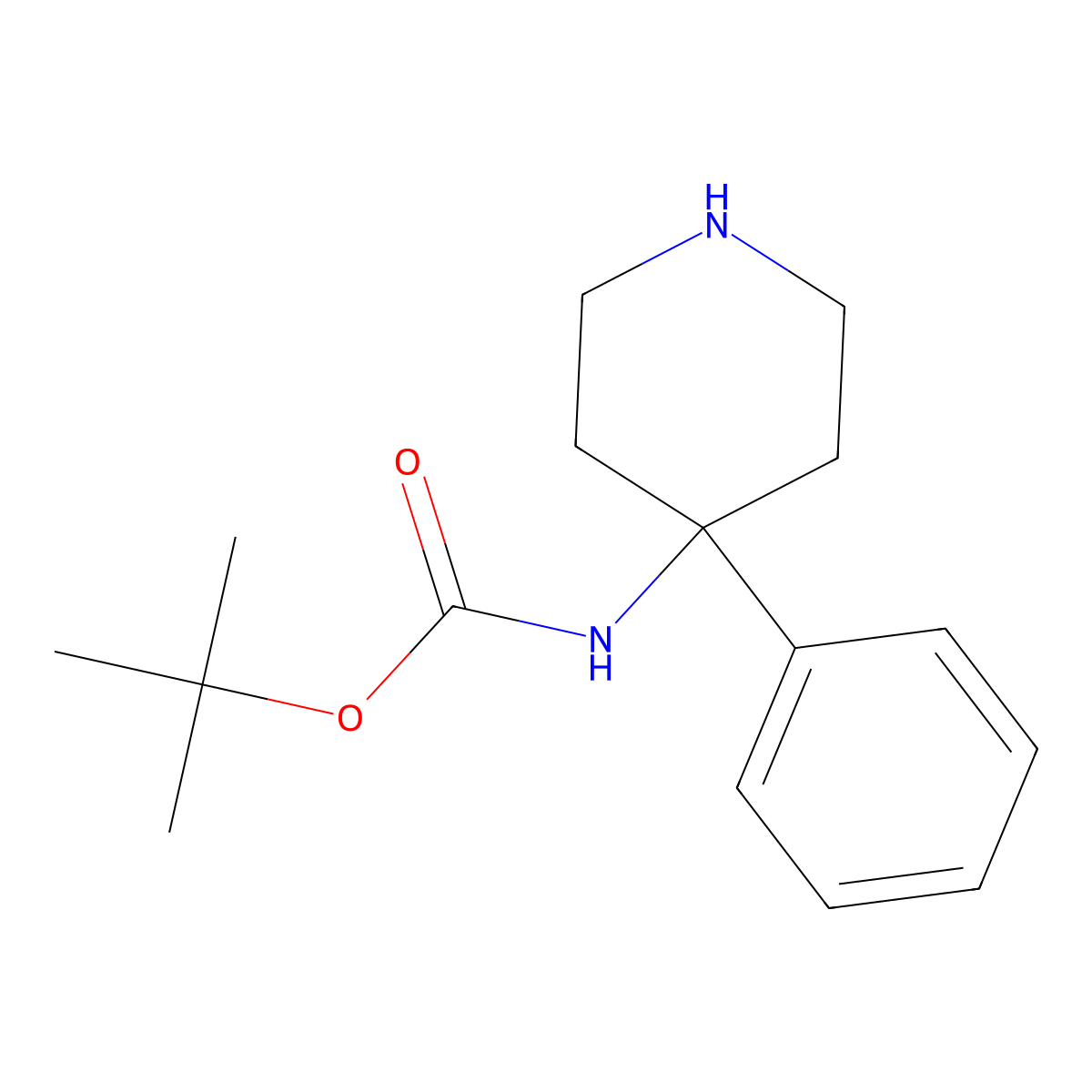 tert-butyl N-(4-phenylpiperidin-4-yl)carbamate molecular structure, CAS 178914-47-1