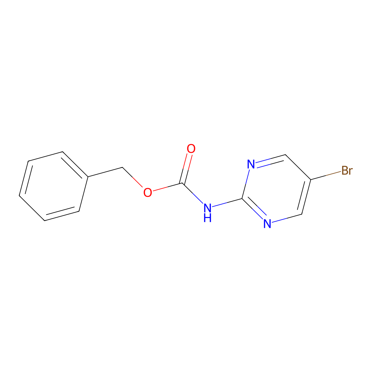 benzyl N-(5-bromopyrimidin-2-yl)carbamate molecular structure, CAS 1789165-52-1