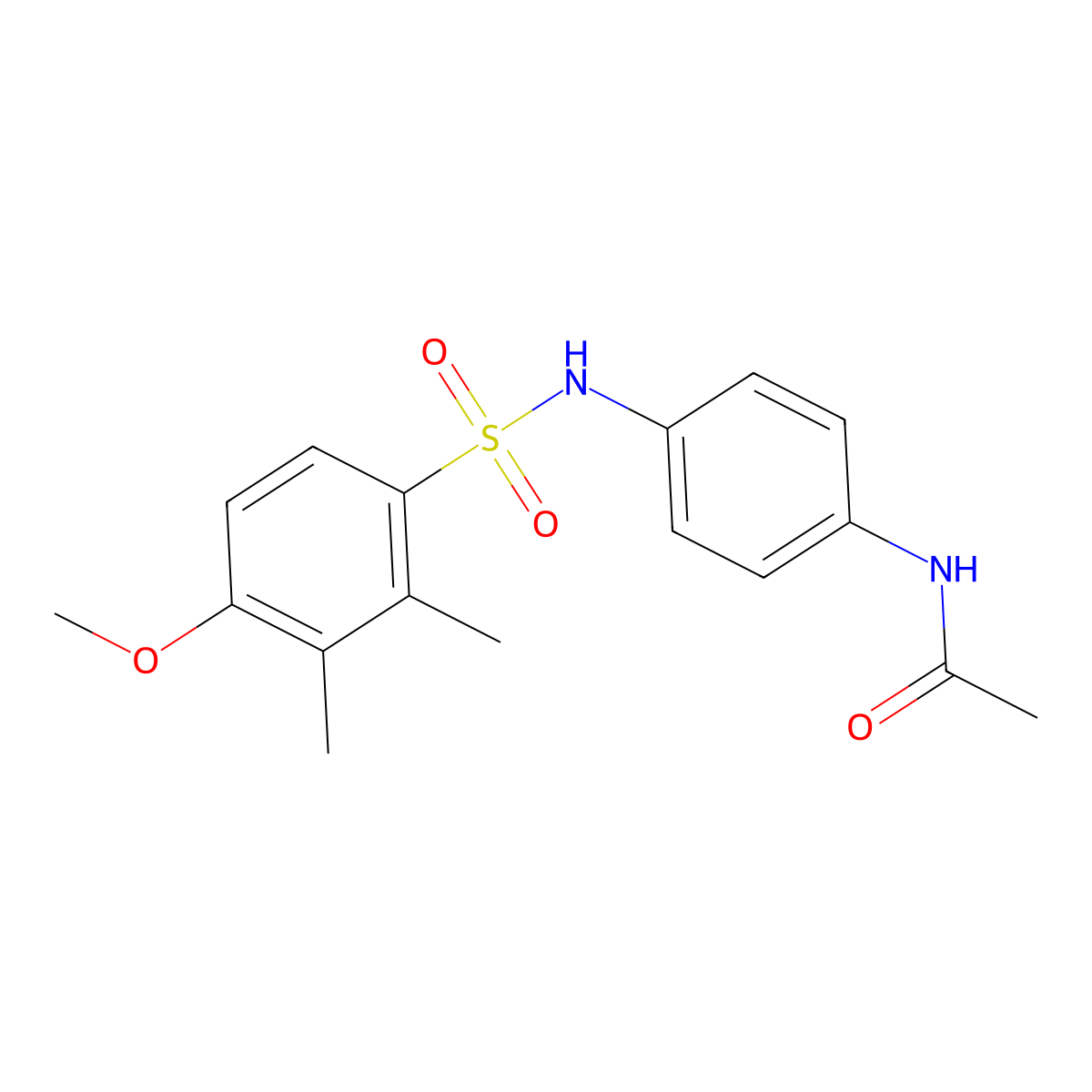 N-[4-(4-methoxy-2,3-dimethylbenzenesulfonamido)phenyl]acetamide molecular structure, CAS 1789189-85-0