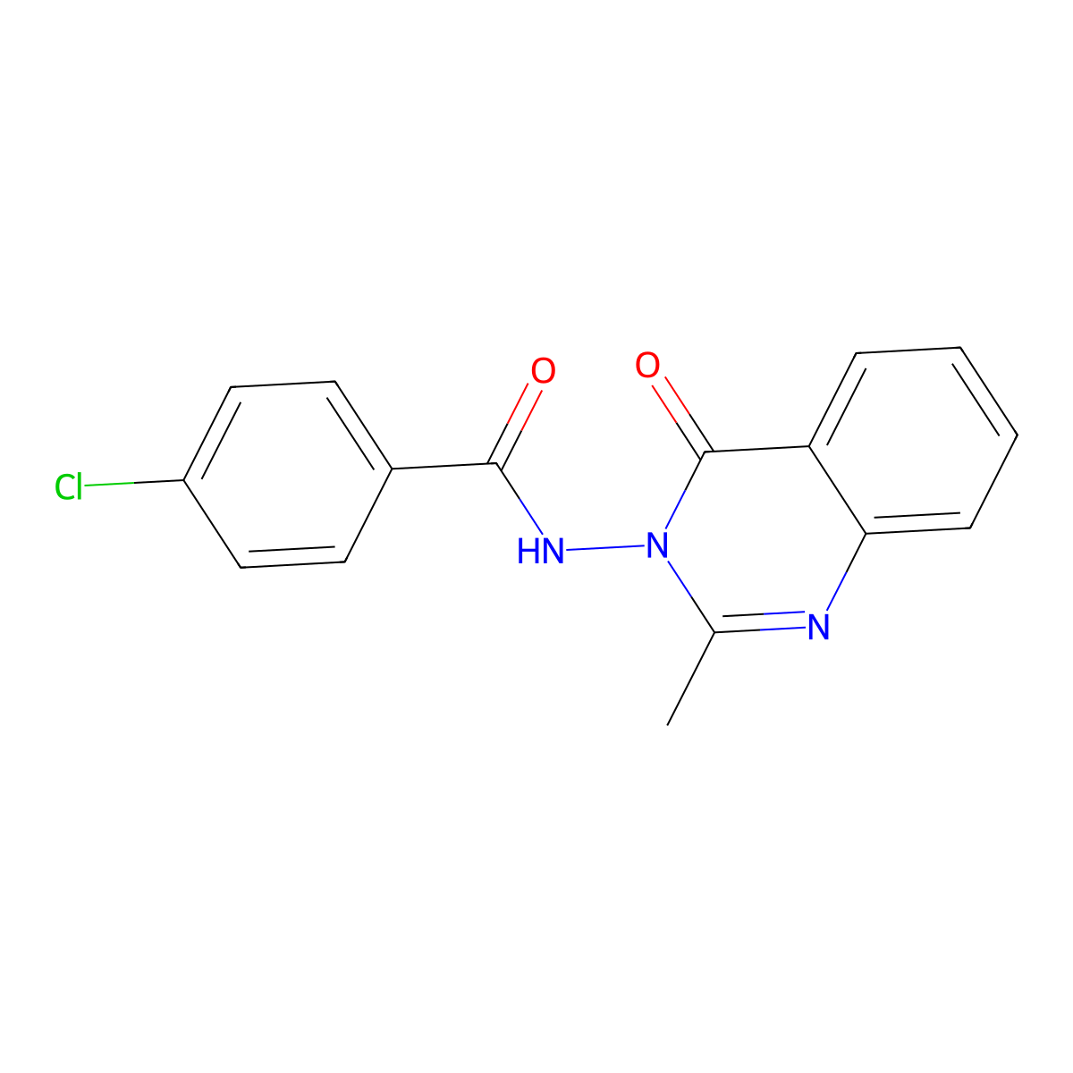 Benzamide, 4-chloro-N-(2-methyl-4-oxo-3(4H)-quinazolinyl)- molecular structure, CAS 178919-58-9