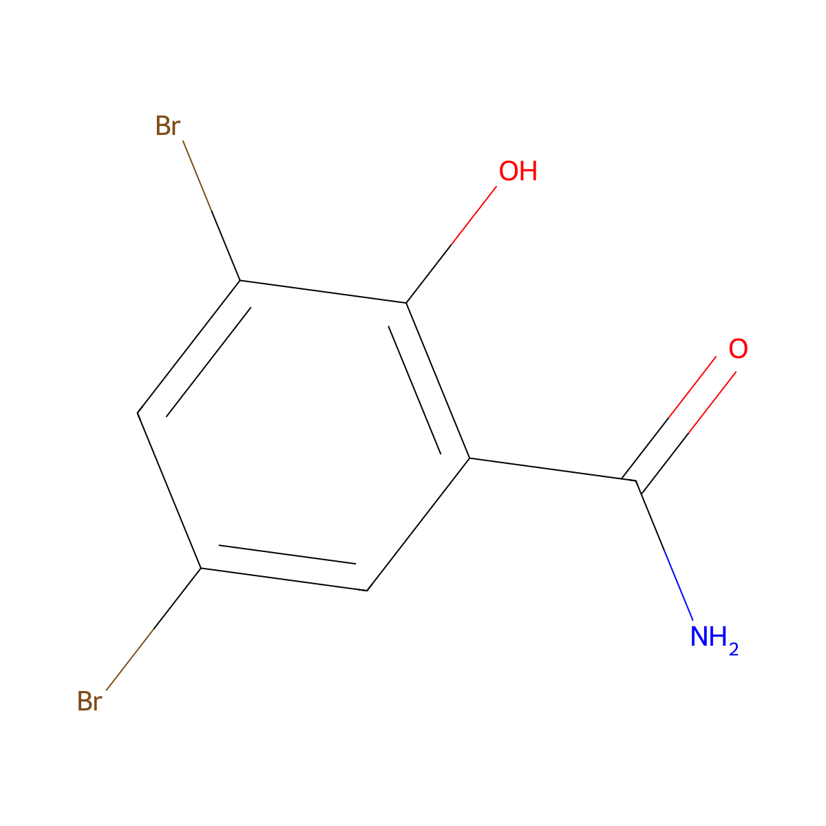 3,5-Dibromosalicylamide molecular structure, CAS 17892-25-0
