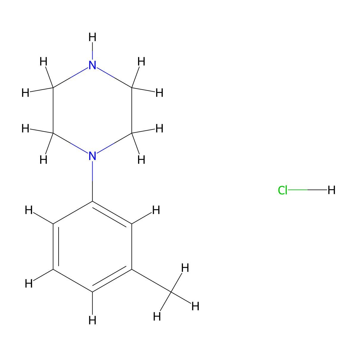 1-(3-Methylphenyl)piperazine dihydrochloride hydrate molecular structure, CAS 178928-62-6