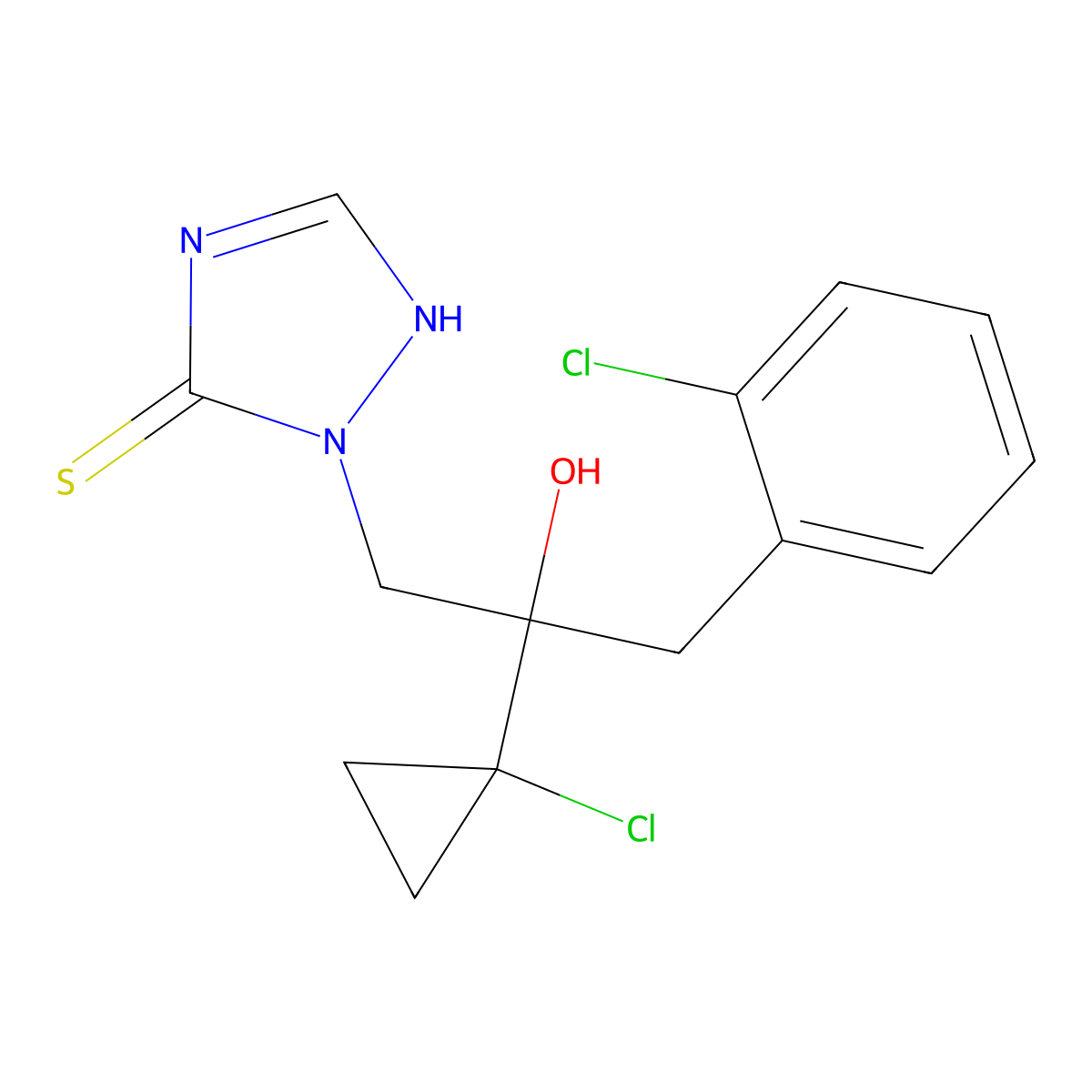 Prothioconazole molecular structure, CAS 178928-70-6