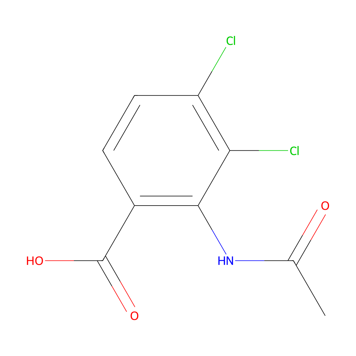 3,4-Dichloro-2-acetamidobenzoic acid molecular structure, CAS 1789284-46-3