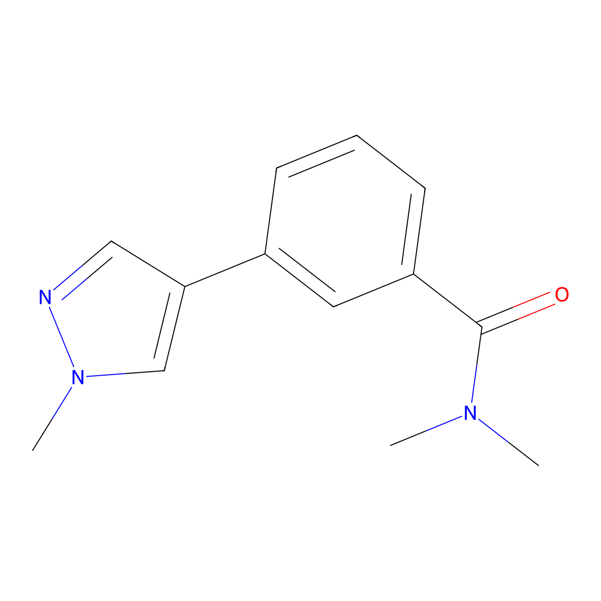 N,N-Dimethyl-3-(1-methyl-1H-pyrazol-4-yl)benzamide molecular structure, CAS 1789300-00-0