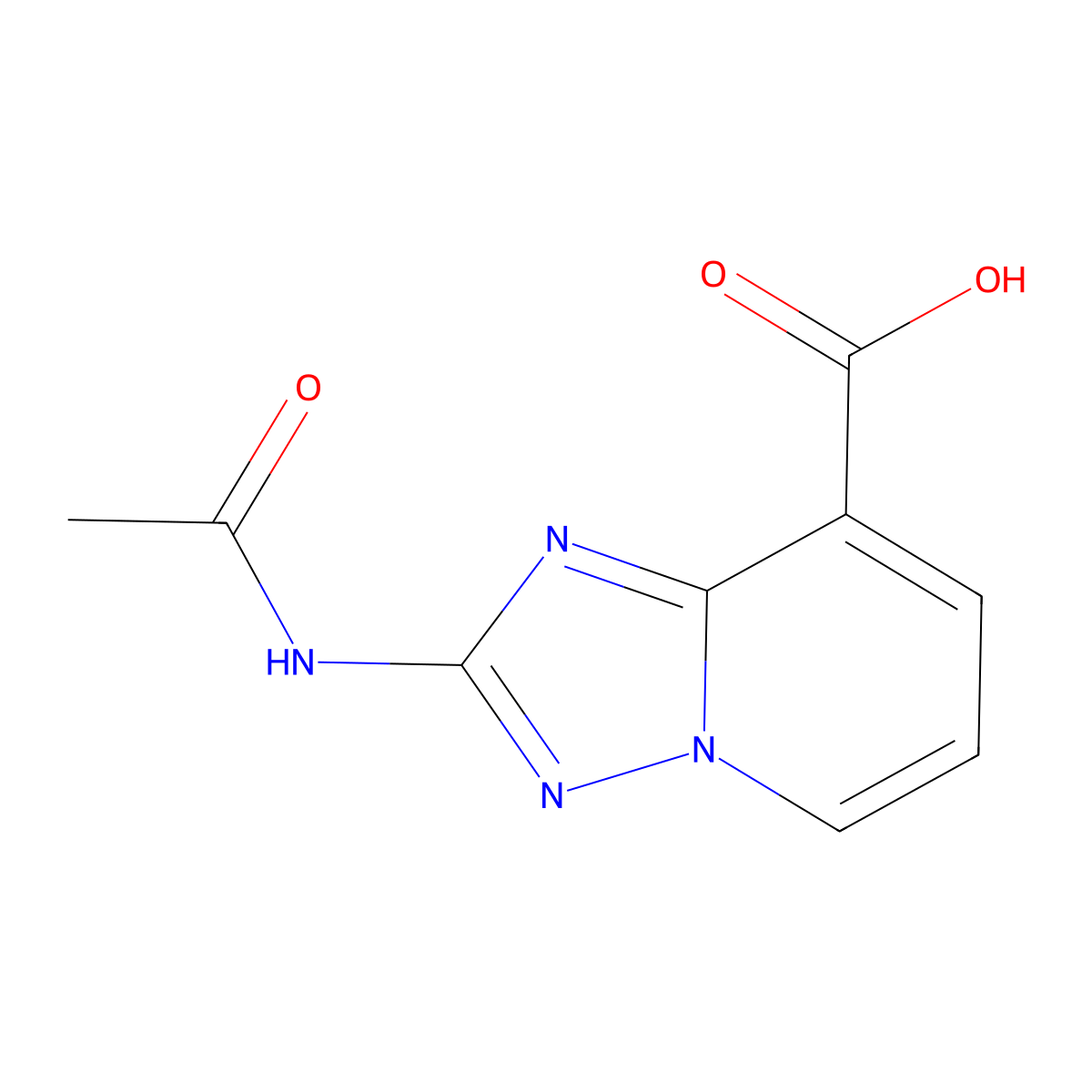 2-Acetamido-[1,2,4]triazolo[1,5-a]pyridine-8-carboxylic acid molecular structure, CAS 1789303-05-4