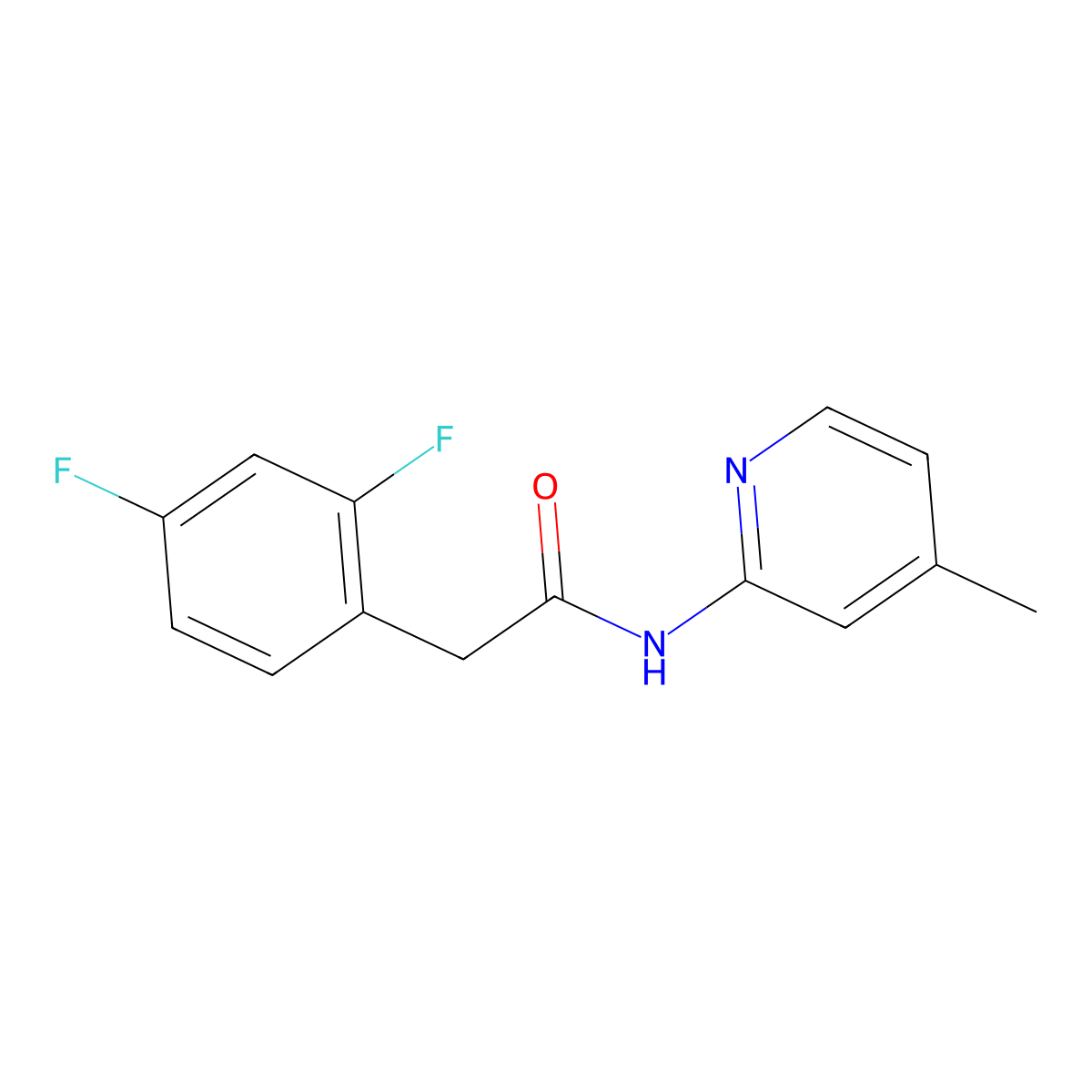 2,4-Difluoro-N-(4-methyl-2-pyridinyl)benzeneacetamide molecular structure, CAS 1789306-84-8