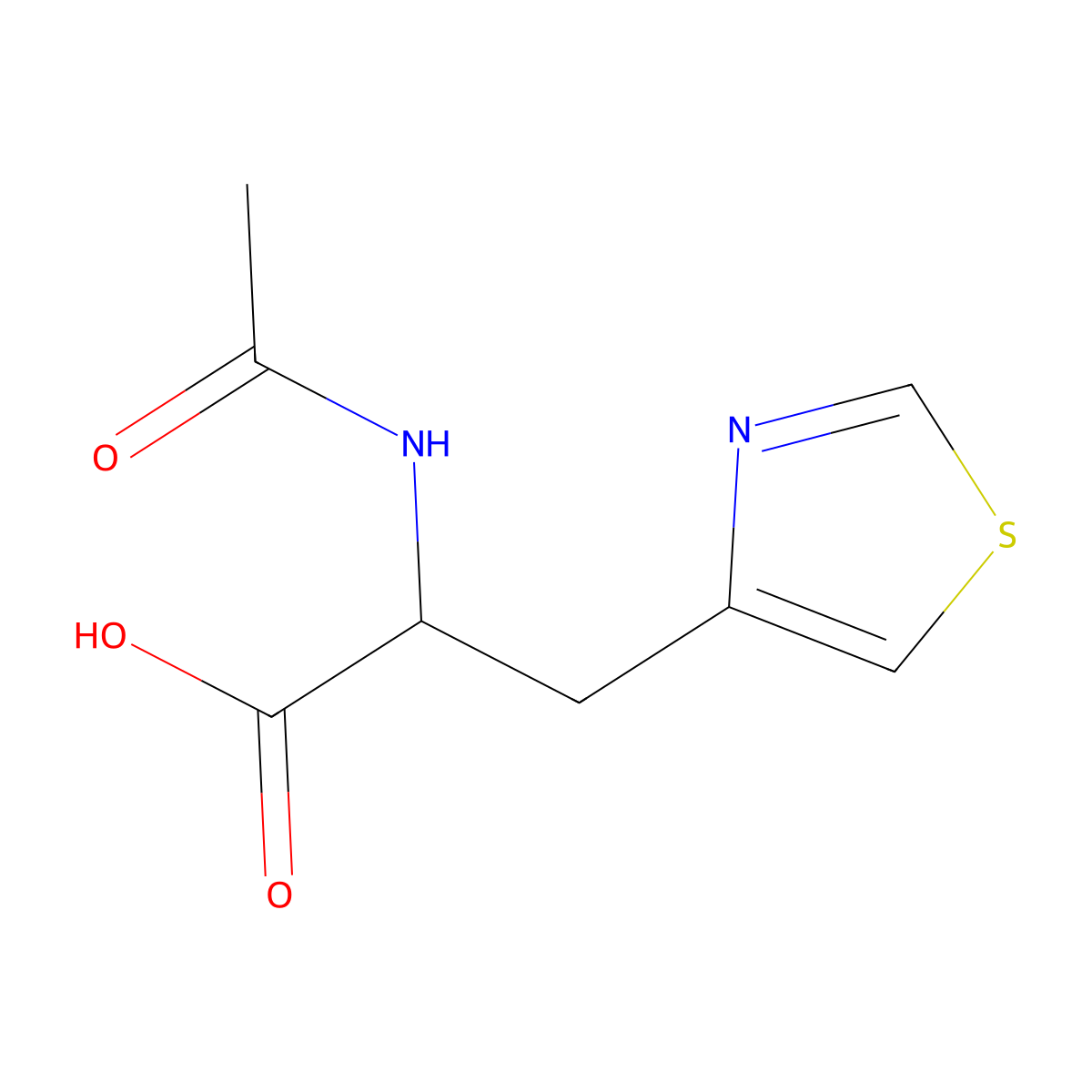 2-Acetamido-3-(1,3-thiazol-4-yl)propanoic acid molecular structure, CAS 178932-67-7