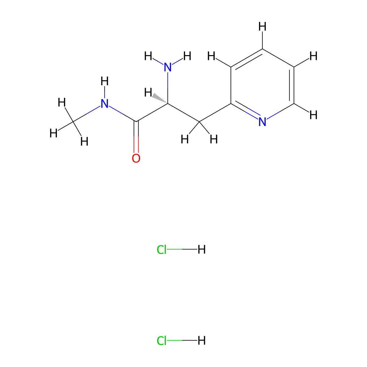(2S)-2-amino-N-methyl-3-(pyridin-2-yl)propanamide dihydrochloride molecular structure, CAS 178932-81-5