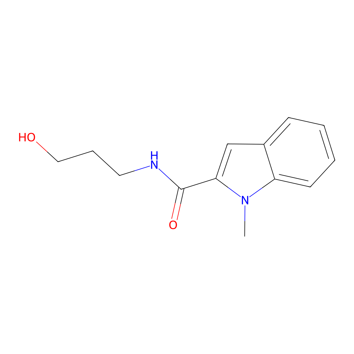 N-(3-hydroxypropyl)-1-methyl-1H-indole-2-carboxamide molecular structure, CAS 1789343-88-9