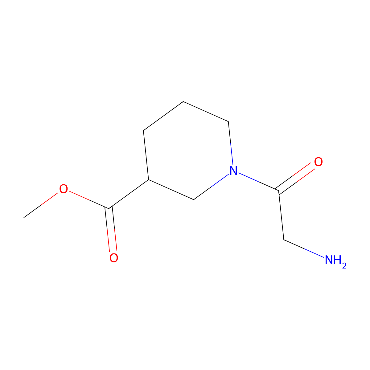 Methyl 1-(2-aminoacetyl)piperidine-3-carboxylate molecular structure, CAS 1789382-26-8