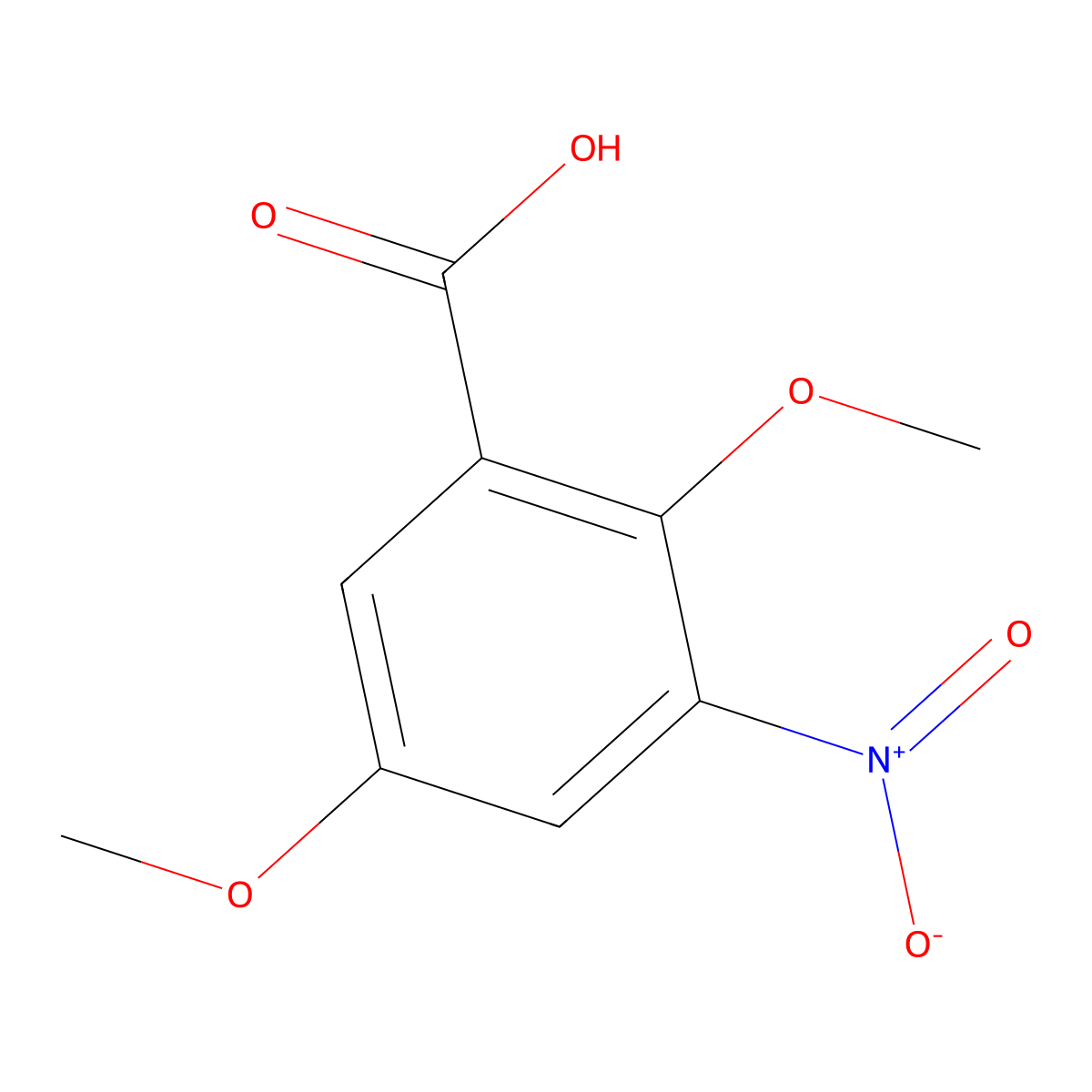 2,5-Dimethoxy-3-nitrobenzoic acid molecular structure, CAS 17894-26-7