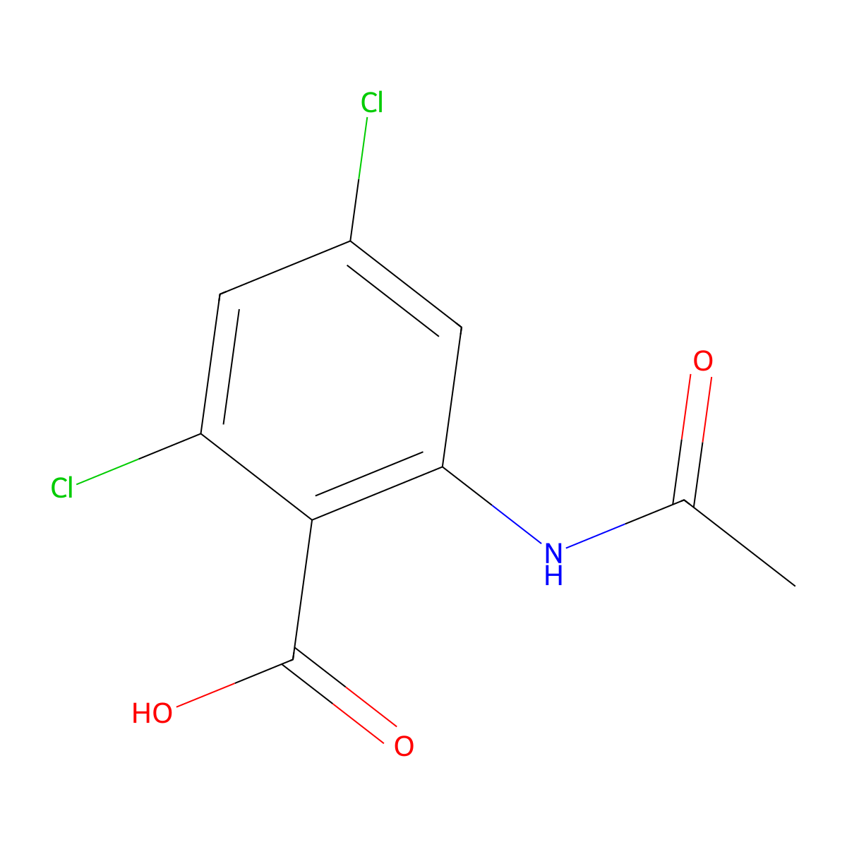 2,4-Dichloro-6-acetamidobenzoic acid molecular structure, CAS 1789417-25-9