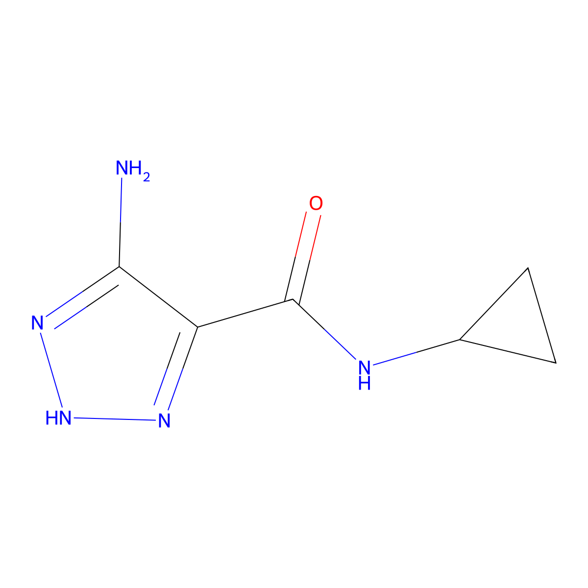 5-amino-N-cyclopropyl-1H-1,2,3-triazole-4-carboxamide molecular structure, CAS 1789455-92-0