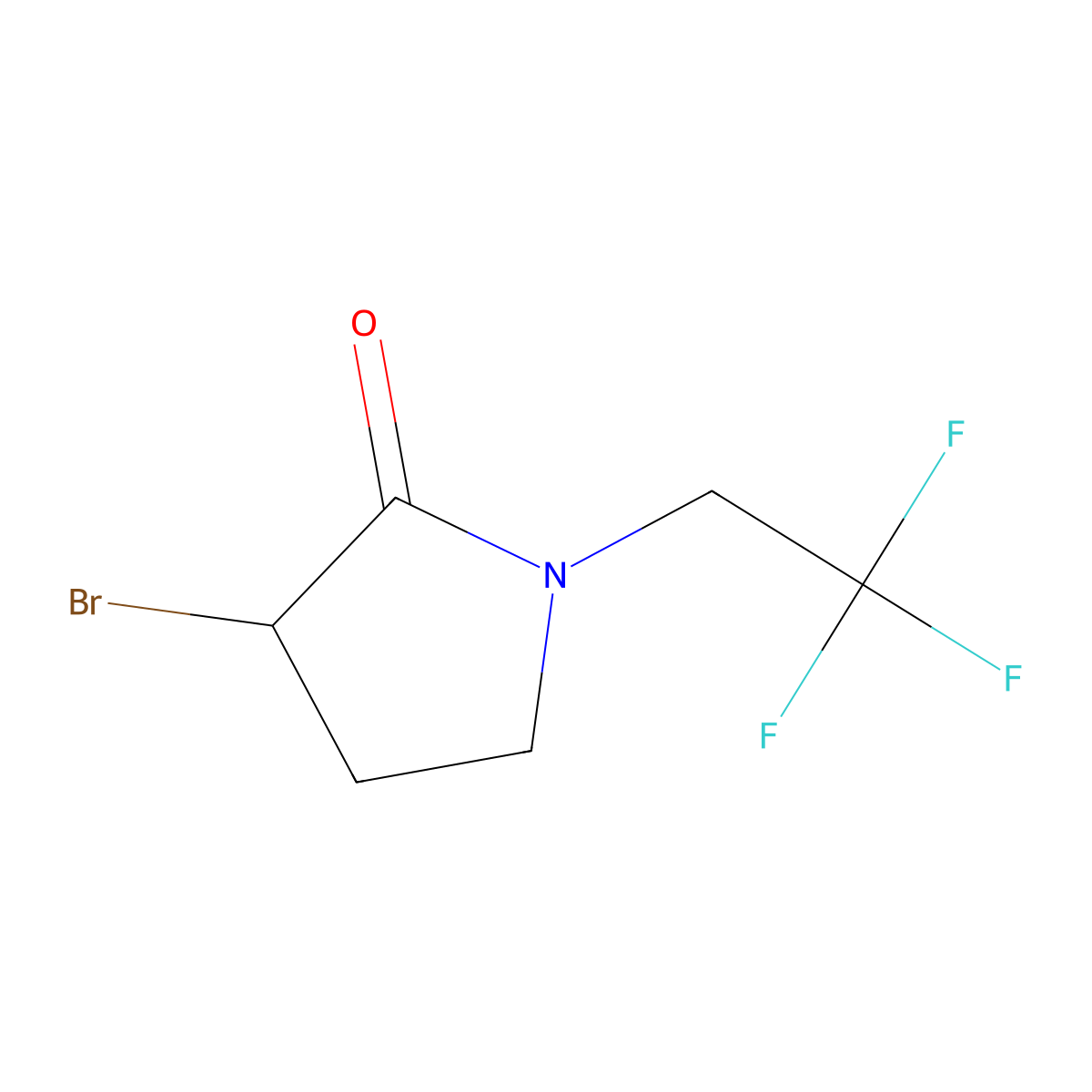 3-Bromo-1-(2,2,2-trifluoroethyl)pyrrolidin-2-one molecular structure, CAS 178946-24-2