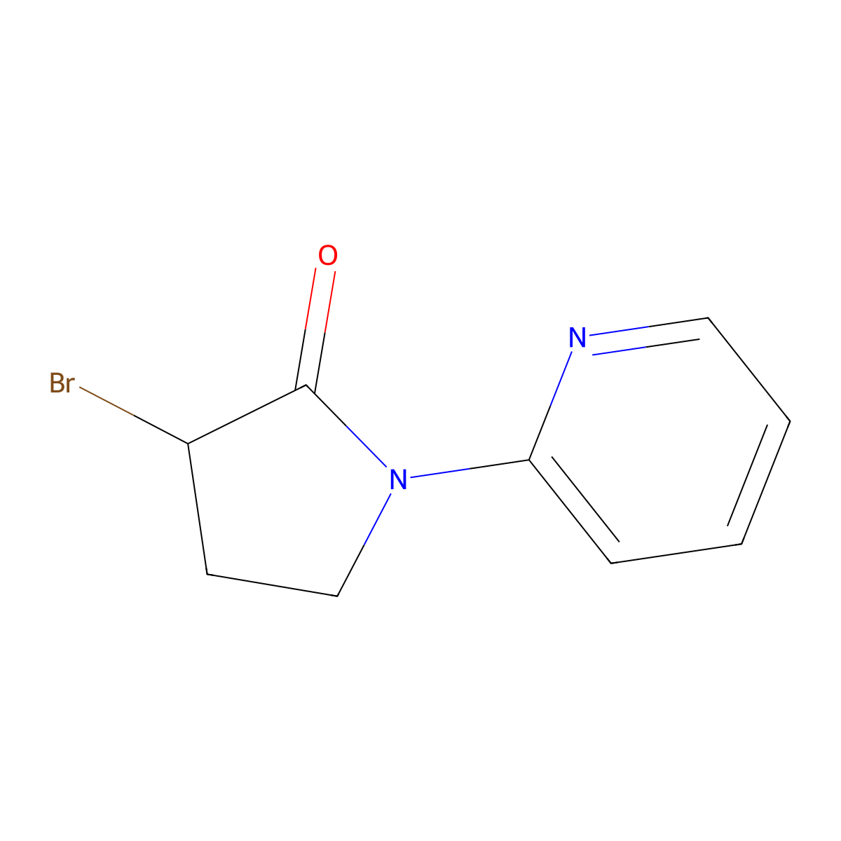 3-Bromo-1-pyridin-2-ylpyrrolidin-2-one molecular structure, CAS 178946-27-5