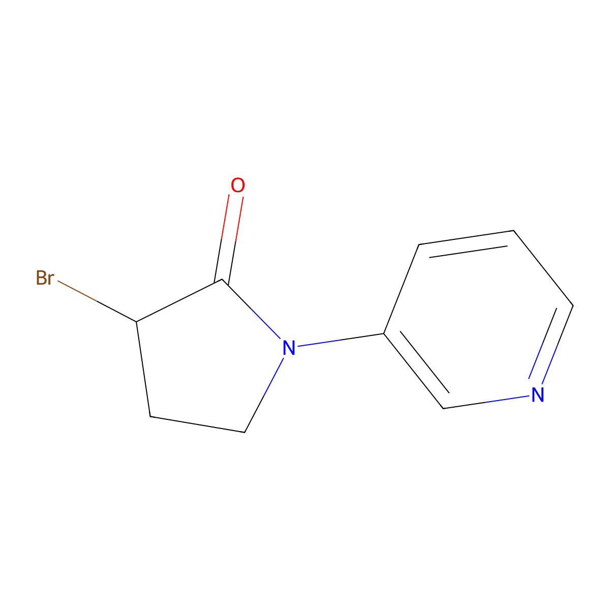 3-Bromo-1-pyridin-3-ylpyrrolidin-2-one molecular structure, CAS 178946-28-6