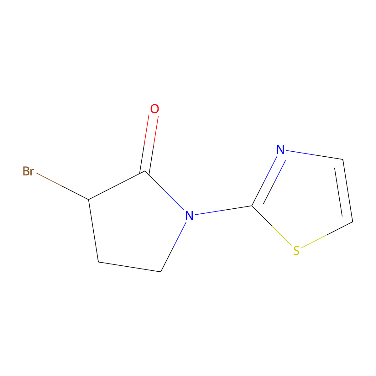 3-Bromo-1-(1,3-thiazol-2-yl)pyrrolidin-2-one molecular structure, CAS 178946-31-1