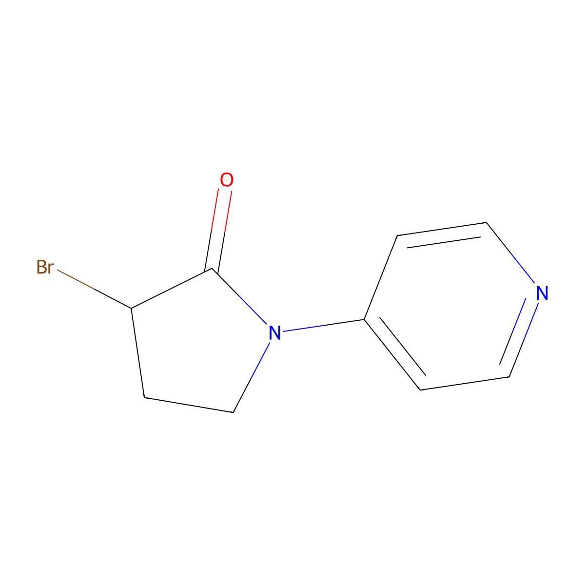3-Bromo-1-pyridin-4-ylpyrrolidin-2-one molecular structure, CAS 178946-35-5