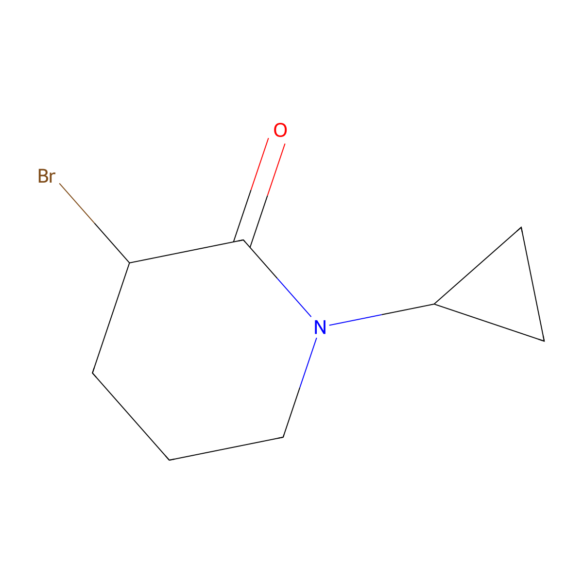 3-Bromo-1-cyclopropylpiperidin-2-one molecular structure, CAS 178946-37-7