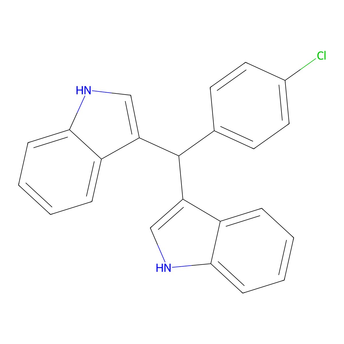 3-[(4-chlorophenyl)-(1H-indol-3-yl)methyl]-1H-indole molecular structure, CAS 178946-89-9