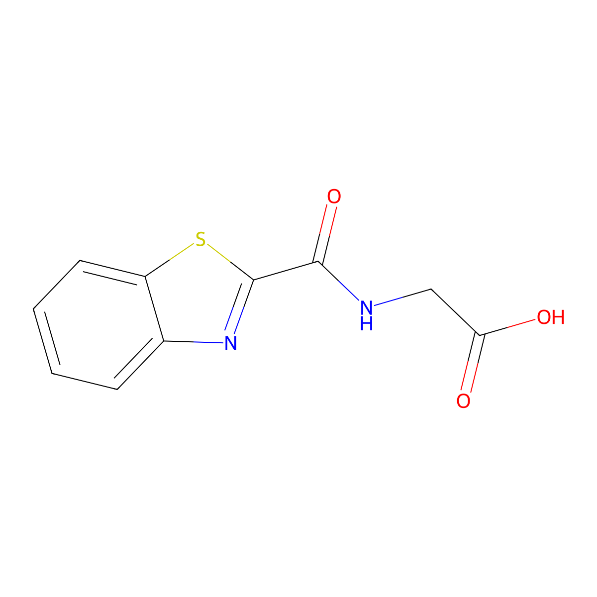 2-(1,3-Benzothiazole-2-carbonylamino)acetic acid molecular structure, CAS 1789469-54-0