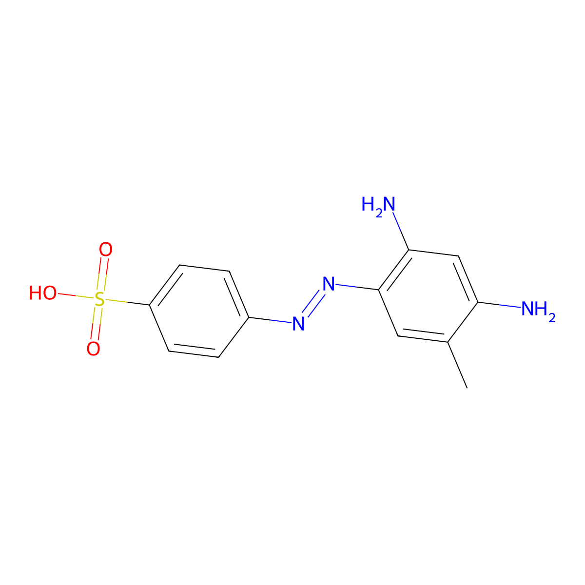 Benzenesulfonic acid, 4-(2-(2,4-diamino-5-methylphenyl)diazenyl)- molecular structure, CAS 17895-40-8
