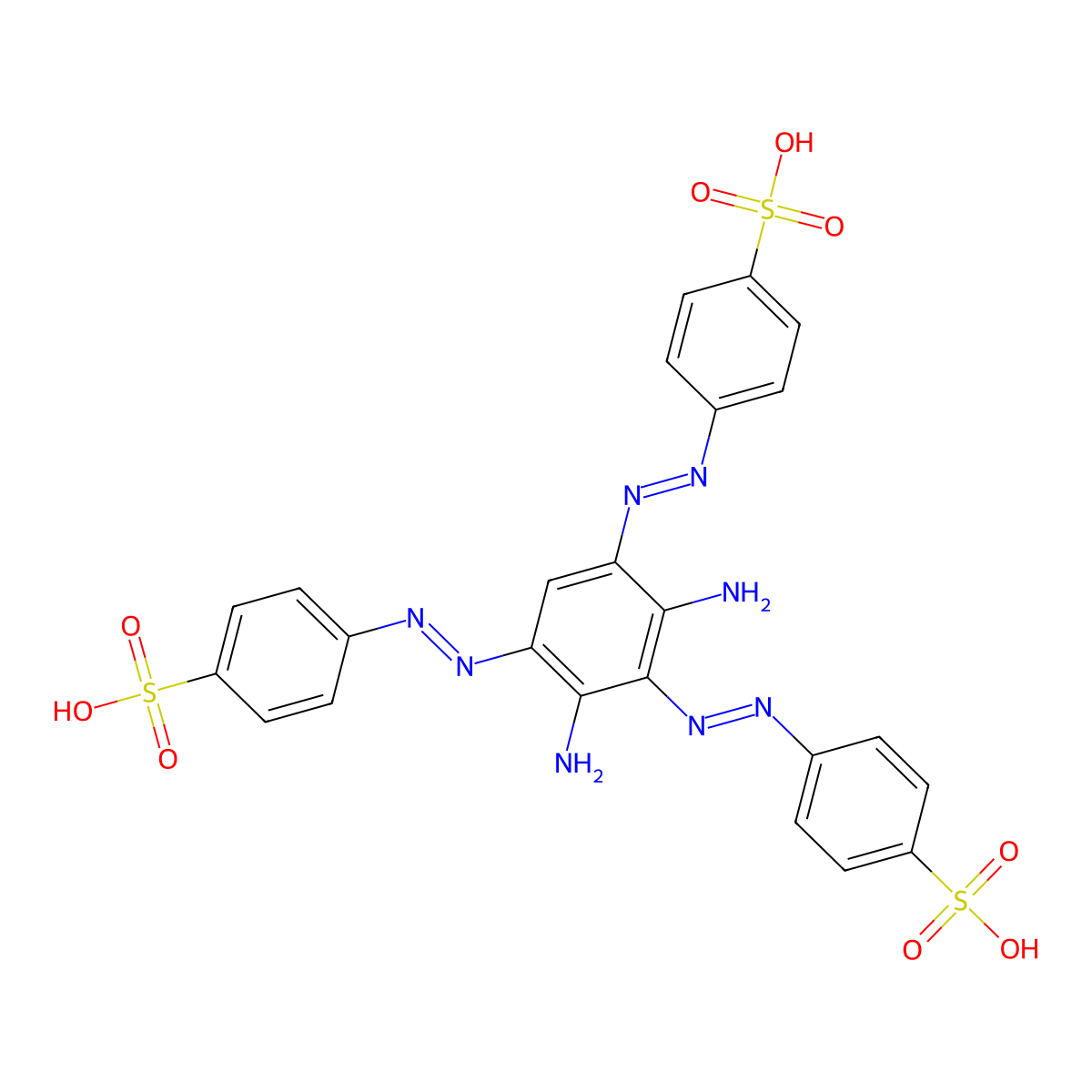 4,4',4''-((2,4-Diaminobenzene-1,3,5-triyl)tris(azo))tris(benzenesulphonic) acid molecular structure, CAS 17895-45-3