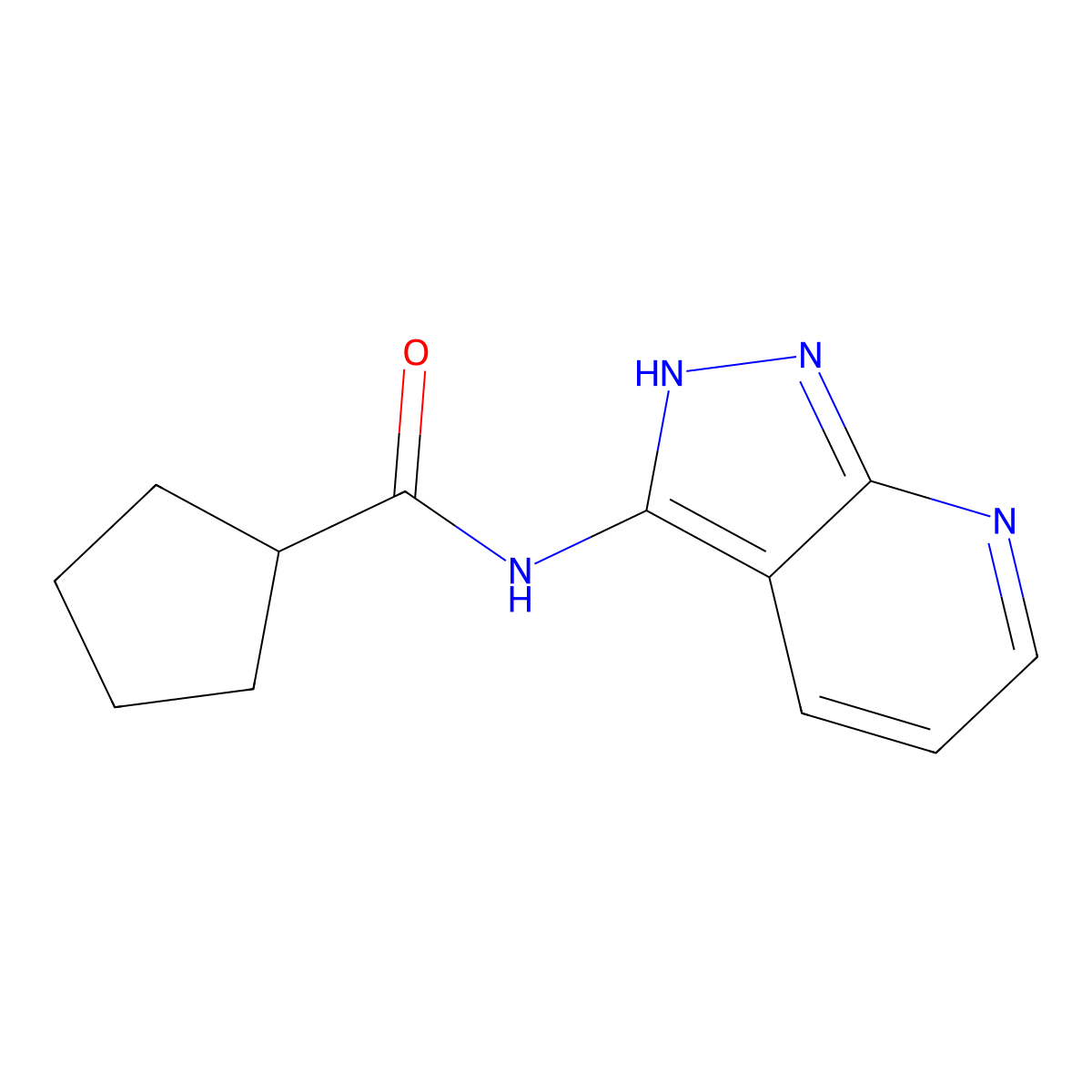 N-(1H-Pyrazolo[3,4-b]pyridin-3-yl)cyclopentanecarboxamide molecular structure, CAS 1789536-63-5