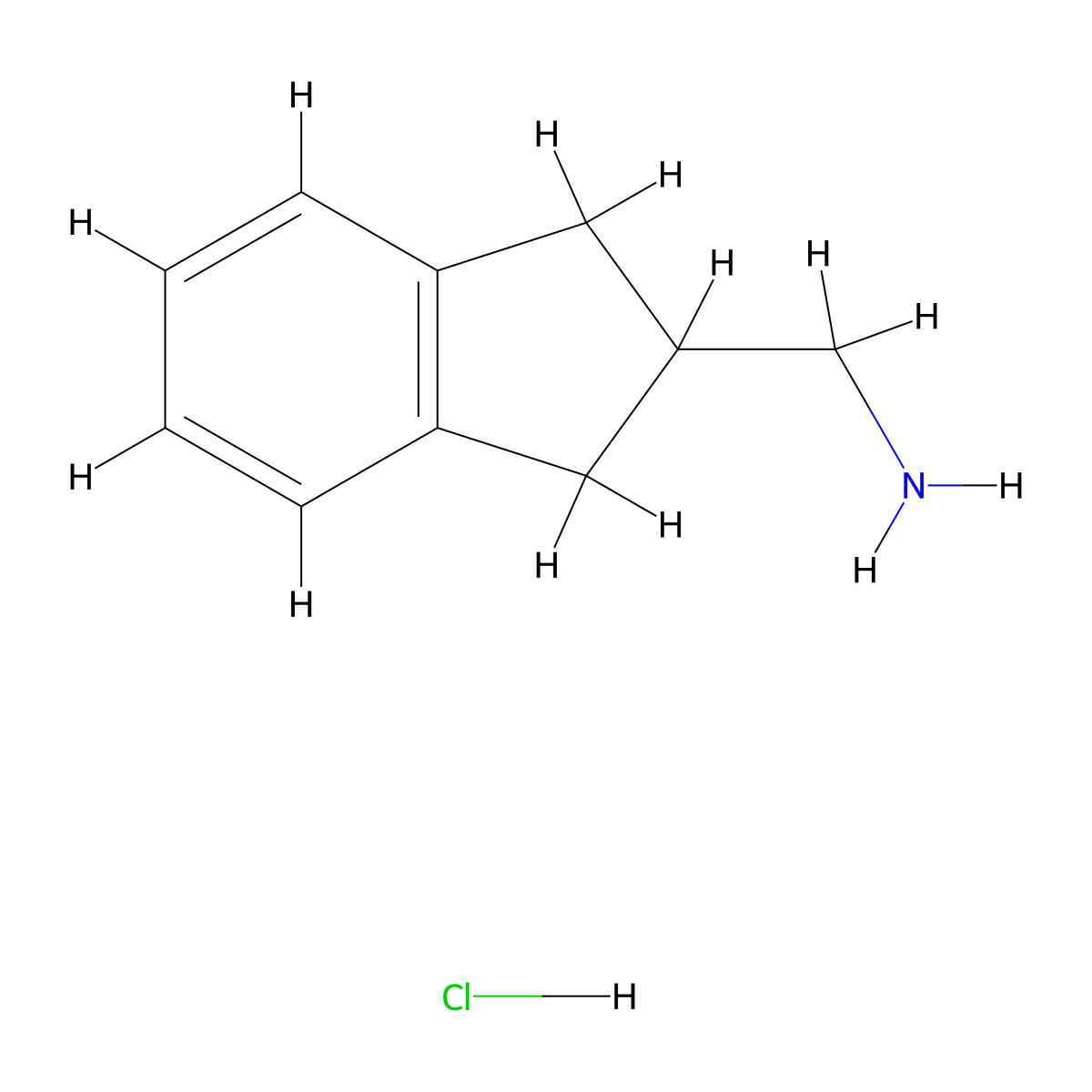 2,3-dihydro-1H-inden-2-ylmethanamine hydrochloride molecular structure, CAS 178955-07-2