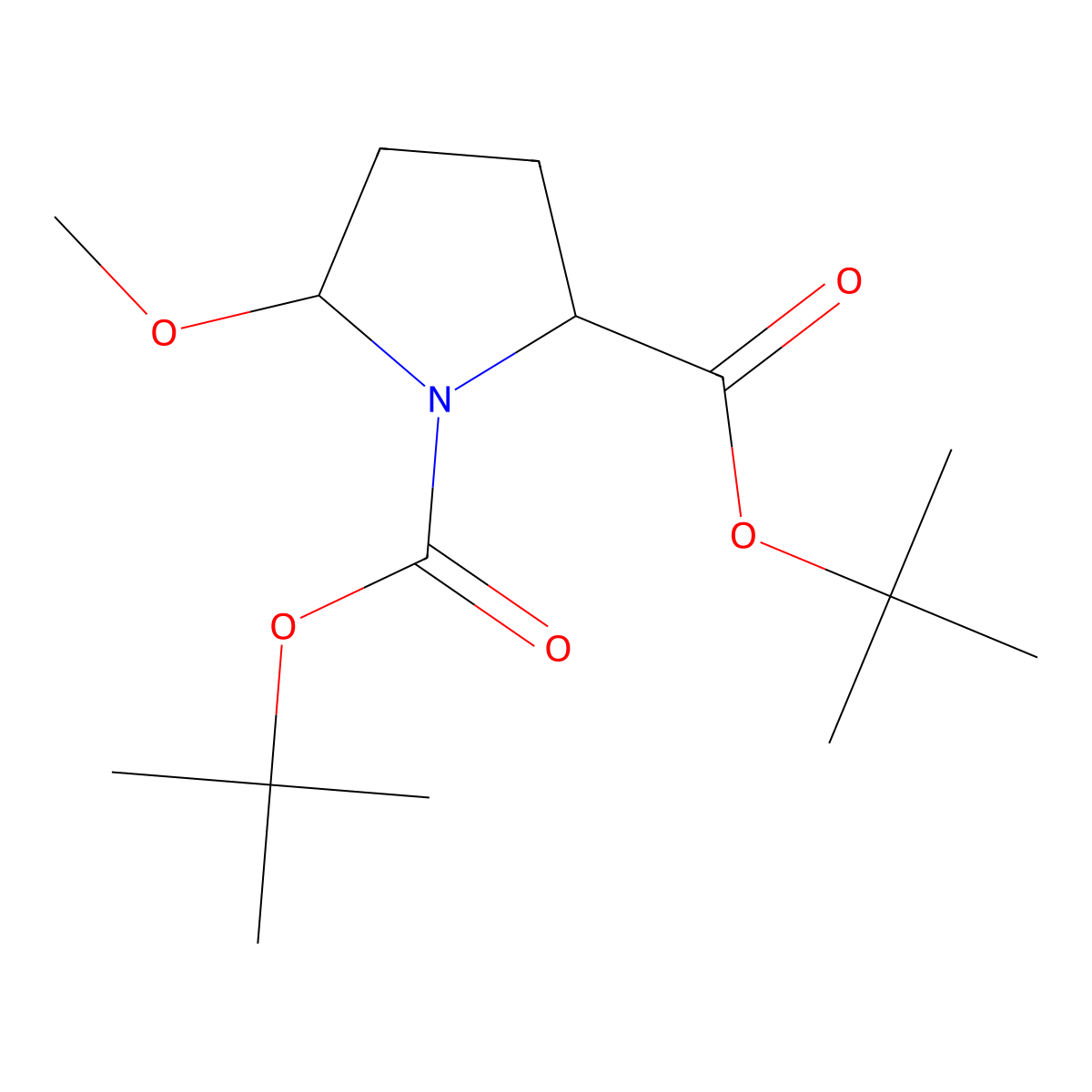 Di-tert-butyl 5-methoxypyrrolidine-1,2-dicarboxylate molecular structure, CAS 178961-62-1