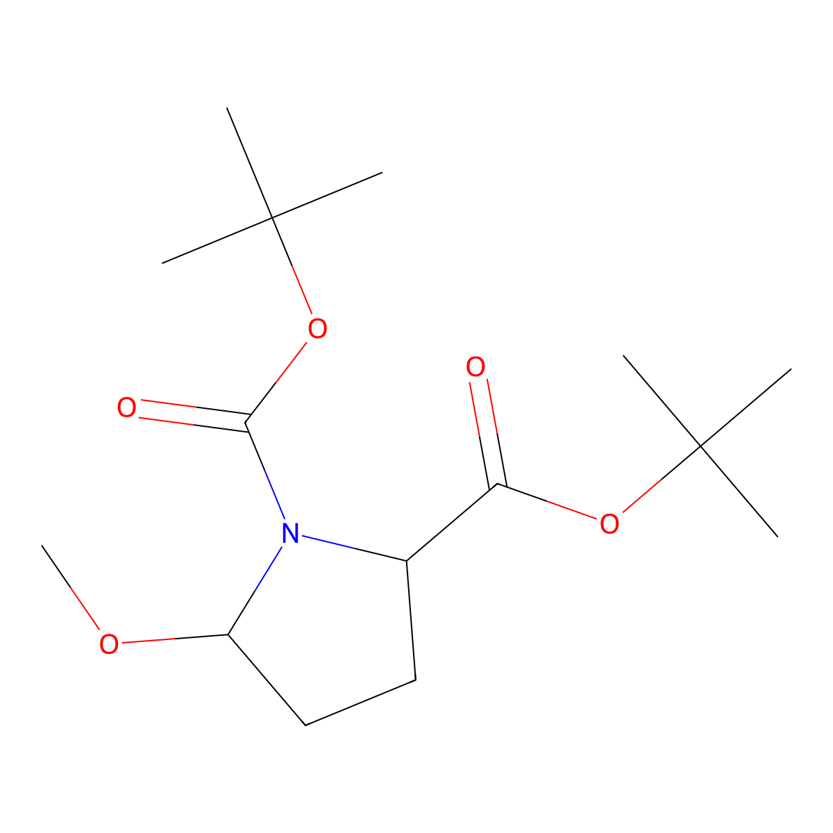 Di-tert-butyl 5-methoxypyrrolidine-1,2-dicarboxylate molecular structure, CAS 178961-62-1