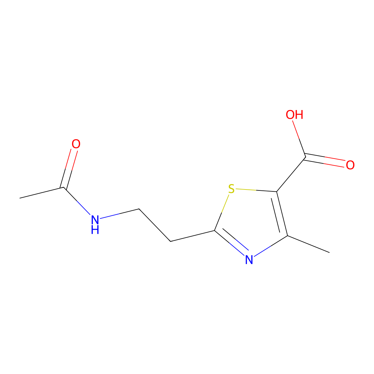 2-(2-Acetamidoethyl)-4-methyl-1,3-thiazole-5-carboxylic acid molecular structure, CAS 1789629-65-7