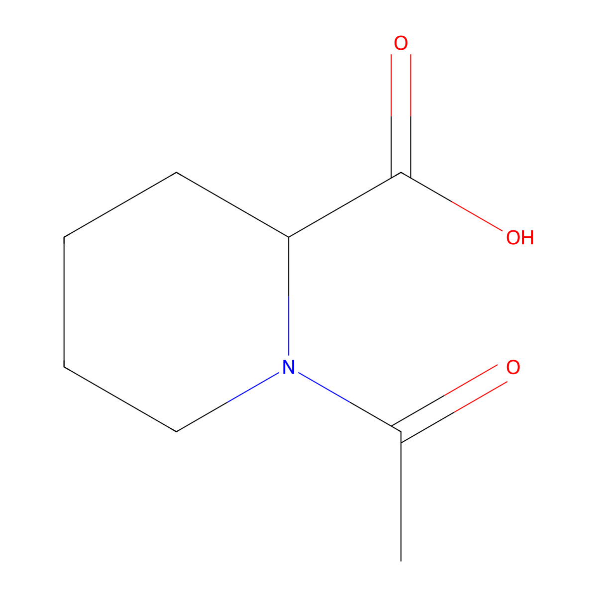 (2R)-1-acetylpiperidine-2-carboxylic acid molecular structure, CAS 178963-27-4
